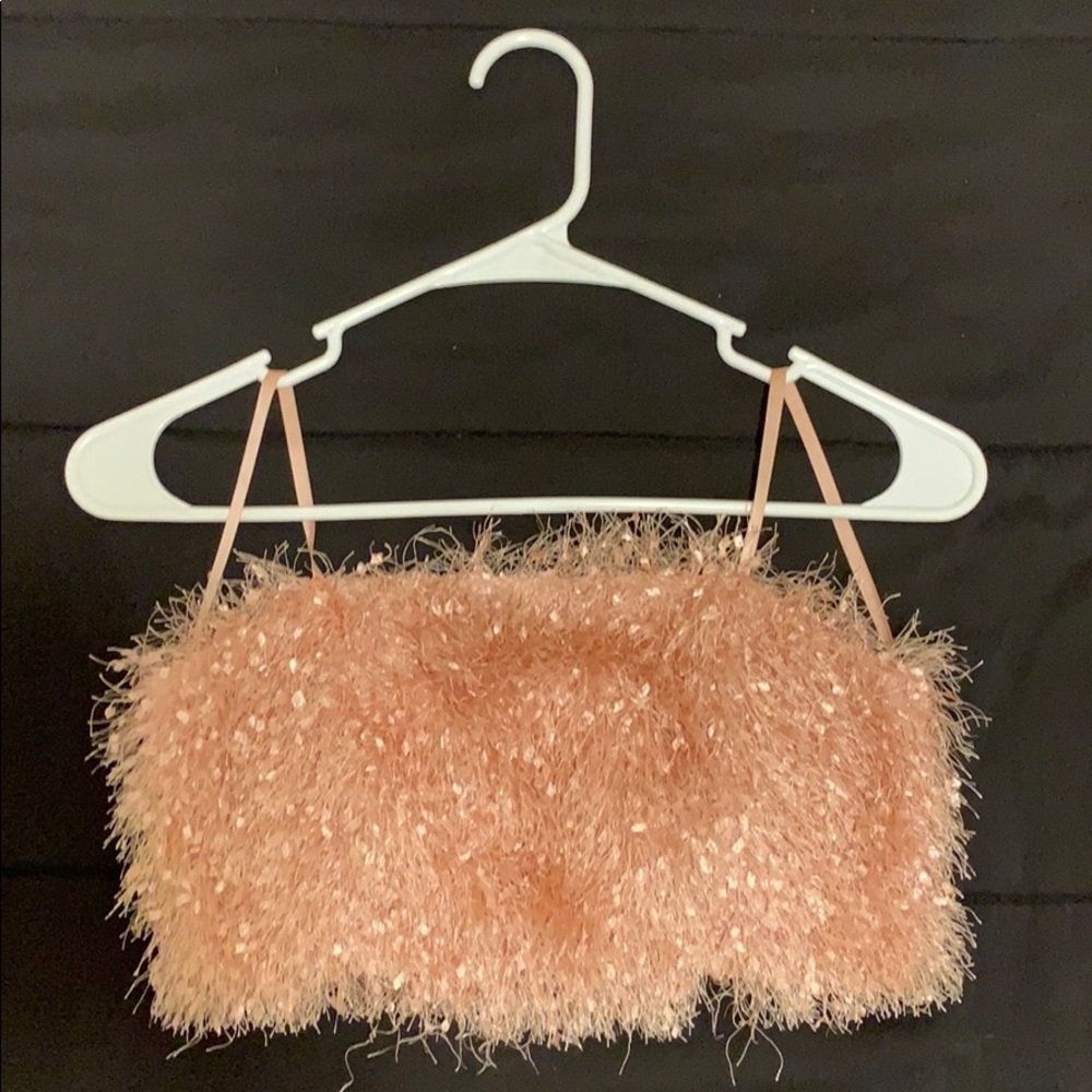 Ladies fuzzy bandeau top